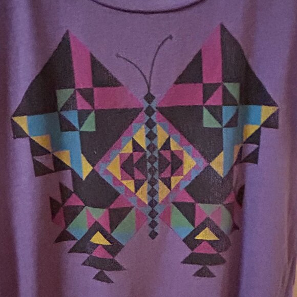 LIFE CLOTHING CO PURPLE FRINGED TOP SIZE S - Picture 3 of 7